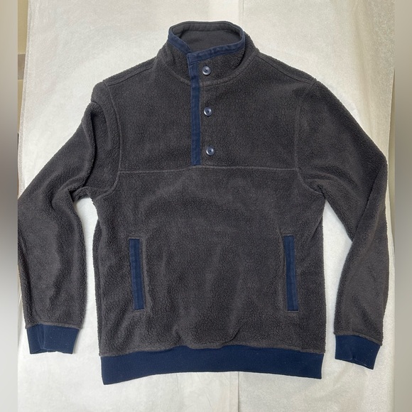 Men's Shearling Button Fleece Pullover - Picture 1 of 8